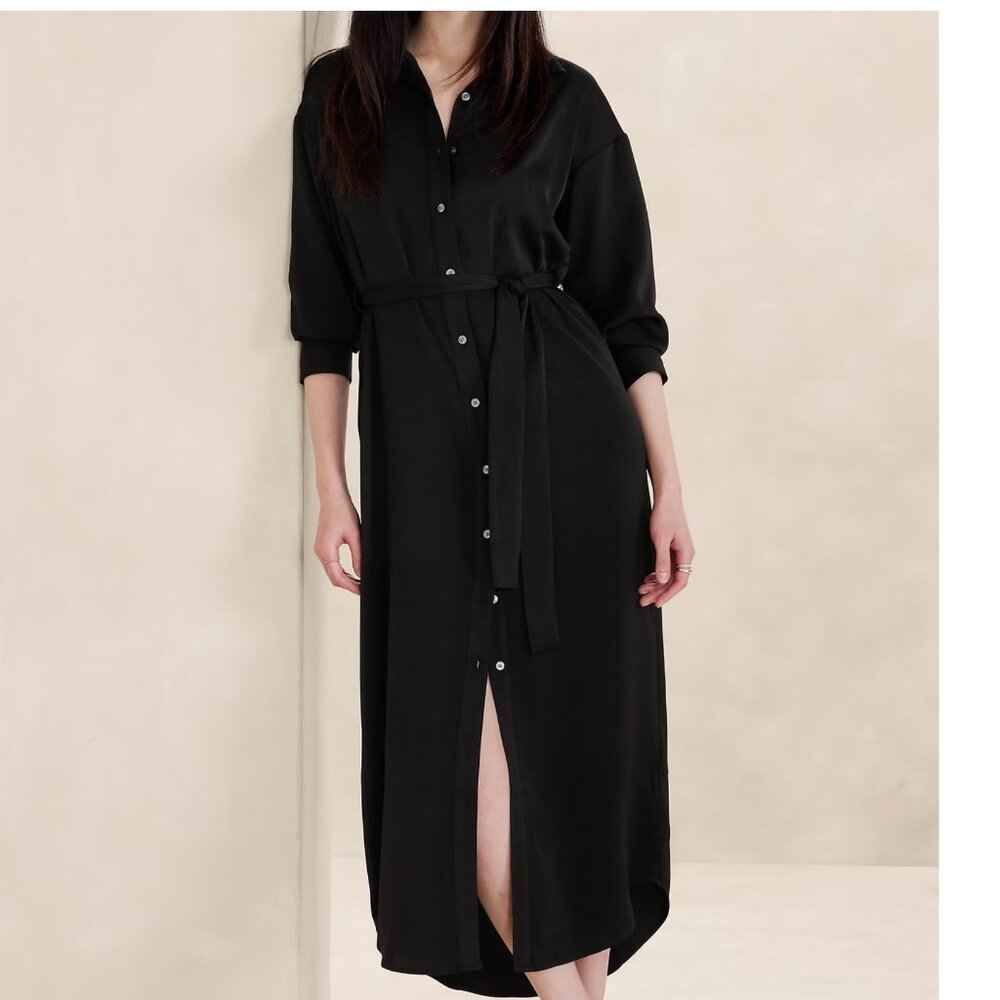 NWT Banana Republic Tie-Waist Maxi Shirtdress